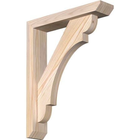 Ekena Millwork Olympic Slat Smooth Bracket w/ Offset Brace, Douglas Fir, 3 1/2"W x 16"D x 20"H BKT0402X16X20OLY06SDF